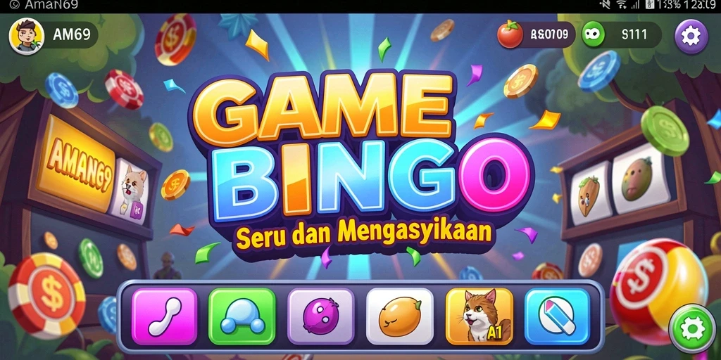 Screenshot gameplay AMAN69 yang menampilkan keseruan bermain Bingo.