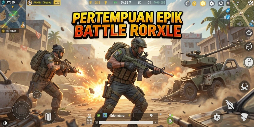 Gameplay AYU89 yang intens dalam pertempuran Battle Royale.