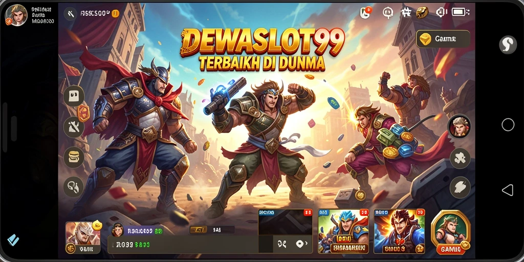Tangkapan layar gameplay DEWASLOT99 dengan pertarungan seru antar karakter.