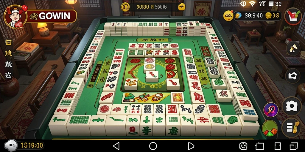 Tangkapan layar <strong>GOWIN</strong> menggambarkan suasana gameplay <strong>Mahjong</strong> yang seru.