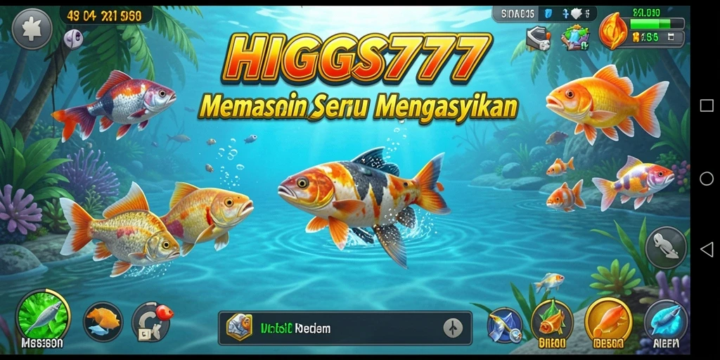 Screenshot gameplay HIGGS777 menampilkan pengalaman memancing yang mendebarkan.