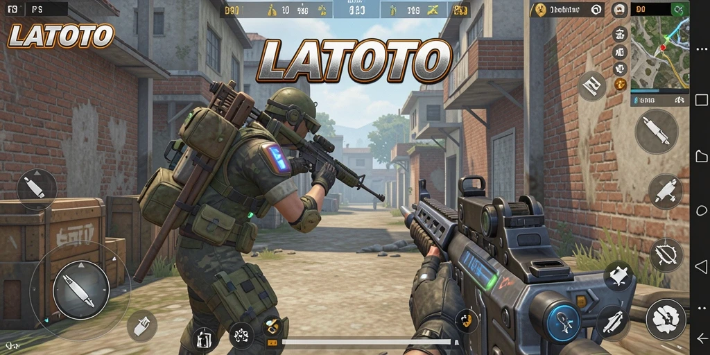 Tangkapan layar gameplay LATOTO menampilkan aksi tembak-menembak yang mendebarkan.