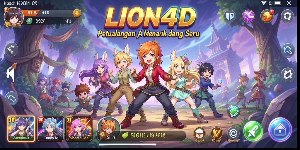 Screenshot gameplay LION4D yang menampilkan karakter anime aksi.