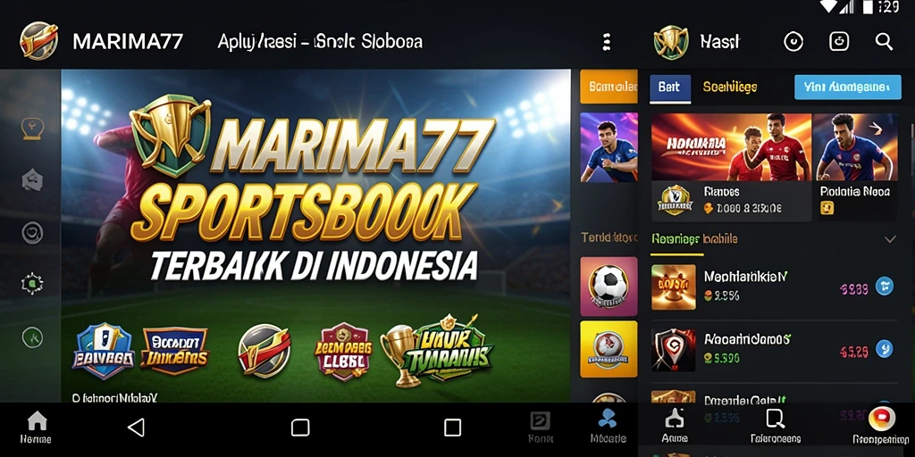Screenshot utama MARIMA77 dengan tampilan taruhan olahraga yang menarik.