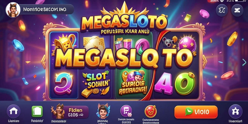 Gameplay seru MEGASLOTO dengan tampilan visual yang memukau.