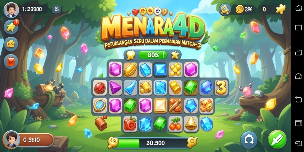 Tampilan screenshot MENARA4D menampilkan gameplay menantang dengan desain warna-warni.