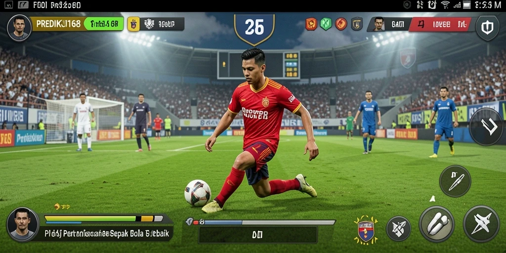 Screenshot gameplay PREDIKSI168 yang menampilkan analisis pertandingan sepak bola.