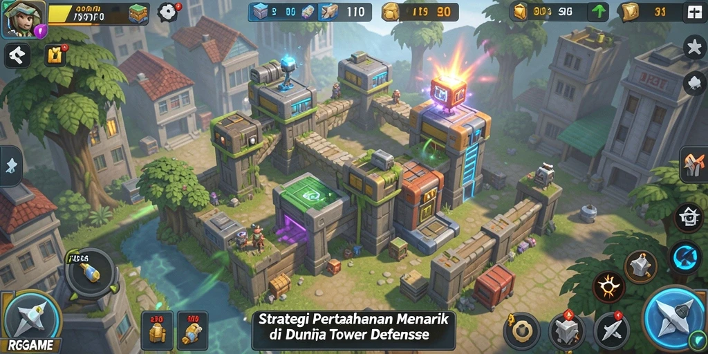 Tampilan gameplay RPGAME yang menegangkan dalam Tower Defense.