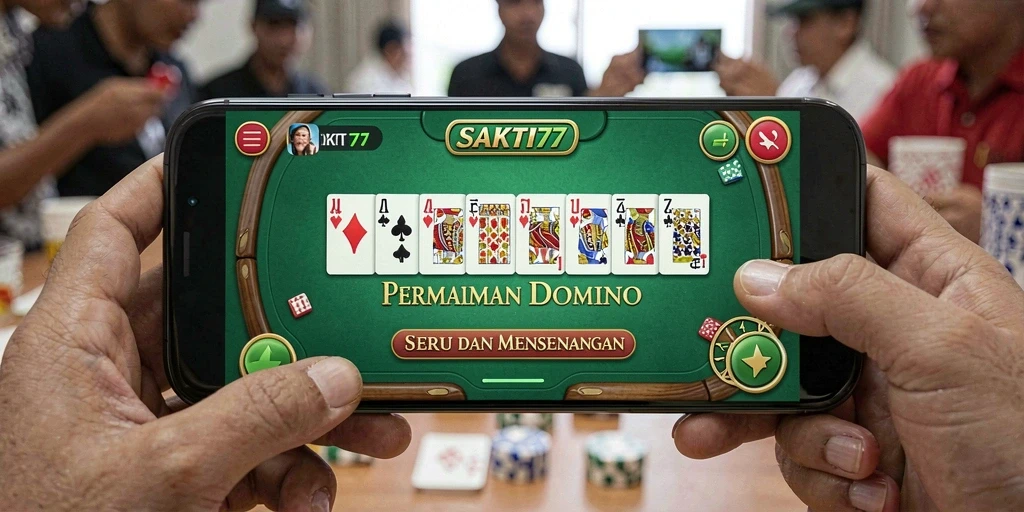 Tampilan gameplay menarik dengan dominasi kartu domino.