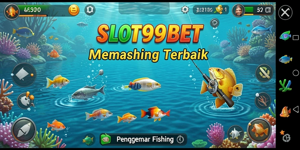 Screenshot permainan SLOT99BET yang menampilkan aksi memancing yang seru.