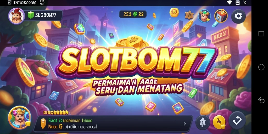 Tampilan gameplay SLOTBOM77 yang seru dan penuh warna.