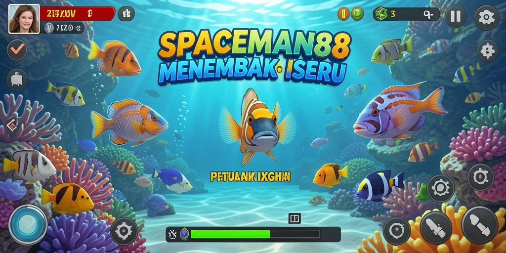 Tampilan gameplay SPACEMAN88 yang penuh aksi menembak ikan.