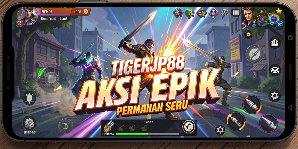 Tampilan permainan aksi yang intens dan menegangkan.