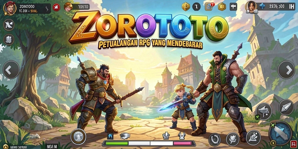 Tangkapan layar gameplay ZOROTOTO dengan pertempuran mendebarkan.